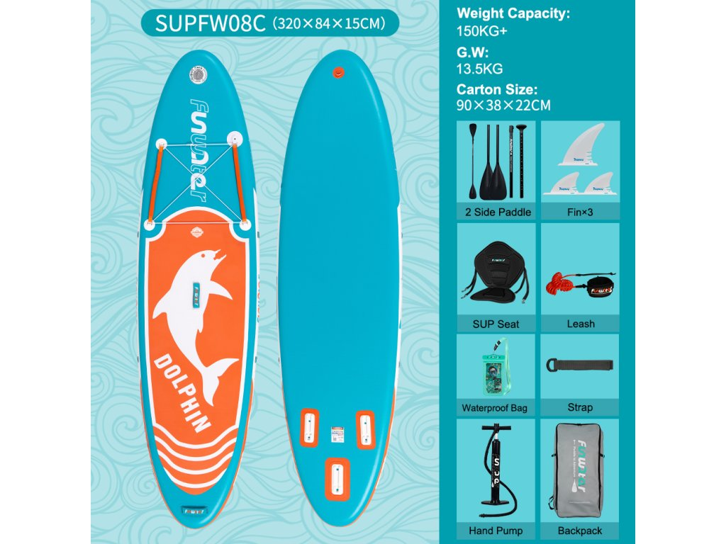 FunWater nafukovací paddleboard DOLPHINS 3